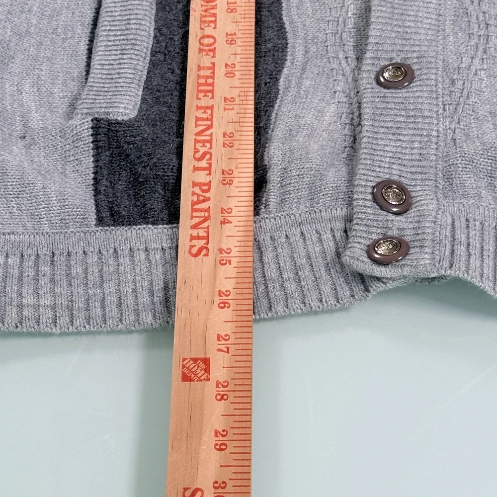 VTG Karina Sweaters Cardigan Mens M Gray V-Neck Long Sleeve CozyCore Preppy‎